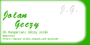 jolan geczy business card